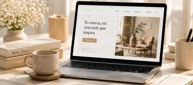 Vista de una página web profesional