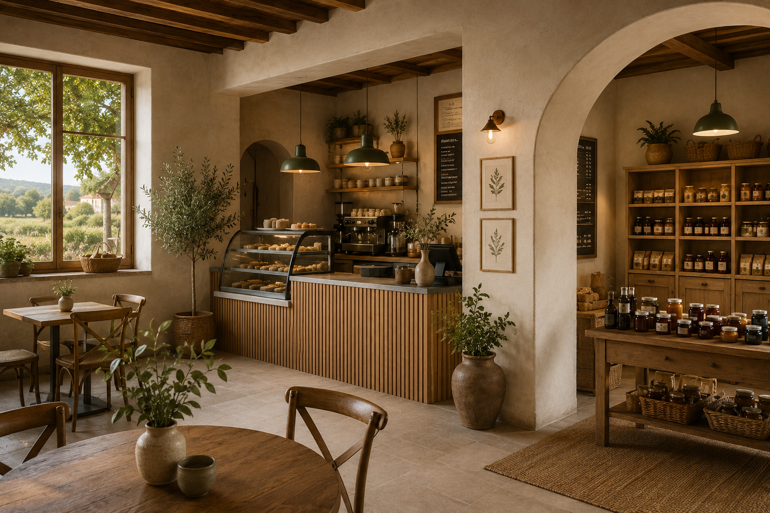 Interior de la cafetería La Prun